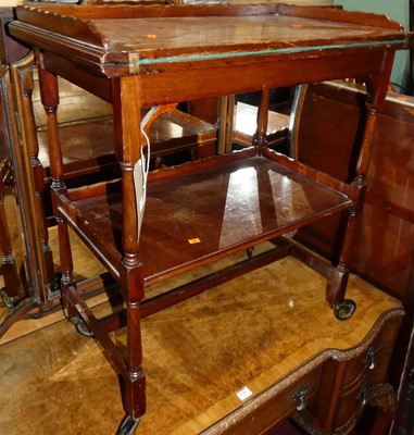 Lot 1215 - A mid-20th century walnut fold-over two tier...