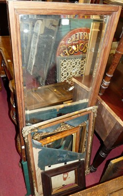 Lot 1217 - A pine framed rectangular wall mirror,...