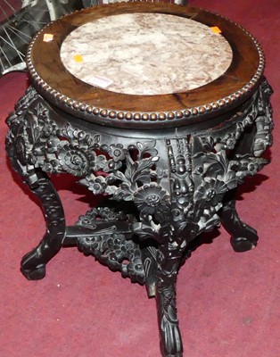 Lot 1223 - An early 20th century carved Chinese "rosewood"...