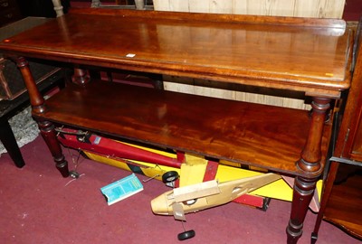 Lot 1224 - A Victorian mahogany round cornered ledgeback...