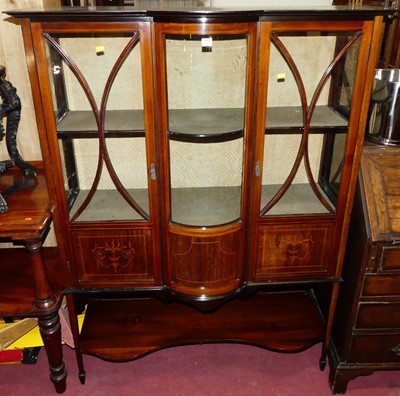 Lot 1227 - An Edwardian mahogany and floral satinwood...