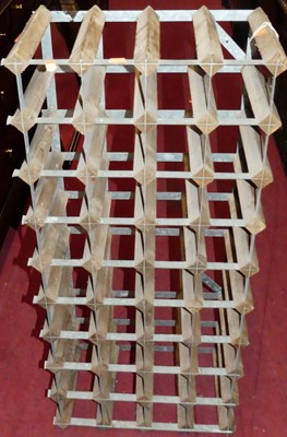 Lot 1236 - A pine and galvanised metal freestanding wine...