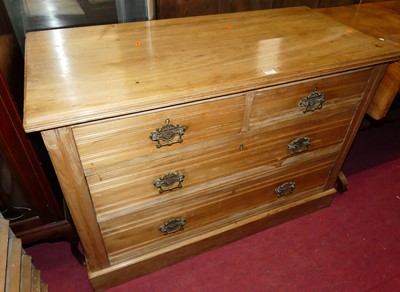 Lot 1237 - An Edwardian satin walnut low square front...