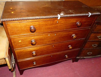 Lot 1241 - A mid-19th century mahogany chest of four long...