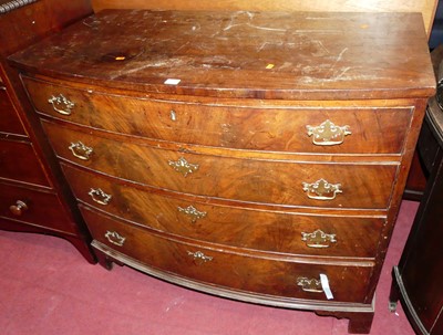 Lot 1244 - A mid-19th century mahogany bowfront chest of...
