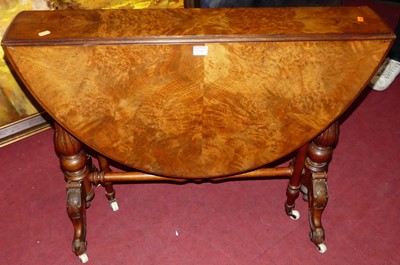 Lot 1245 - A mid-Victorian figured walnut Sutherland...
