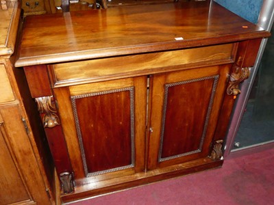 Lot 1252 - A Victorian mahogany chiffonier, having single...