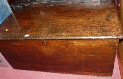 Lot 1255 - A 19th century stained pine hinged top tool...