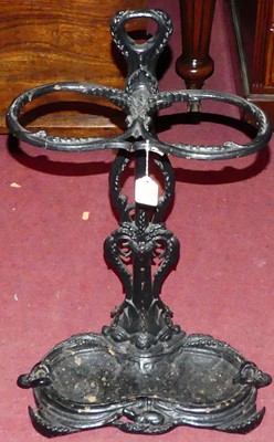 Lot 1263 - A black painted cast iron Coalbrooke style...
