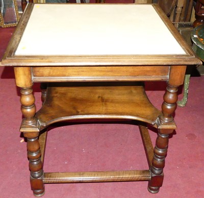Lot 1272 - A circa 1900 walnut and laminate inset topped...