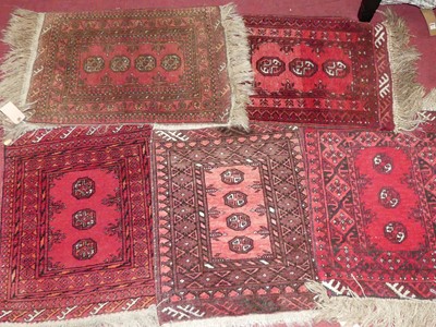 Lot 1276 - A collection of five various small Persian red...