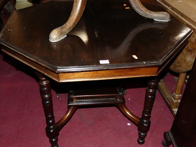 Lot 1278 - An Edwardian walnut octagonal centre table, on...