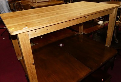 Lot 1280 - A modern pine round cornered farmhouse kitchen...