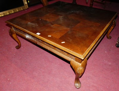 Lot 1283 - A contemporary walnut square low coffee table,...