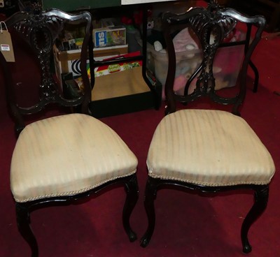 Lot 1299 - A set of four late Victorian mahogany salon...