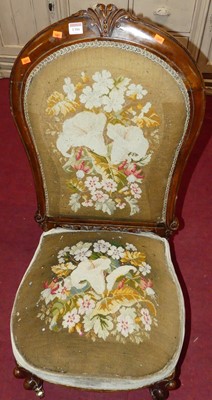 Lot 1306 - A mid-Victorian floral carved mahogany framed...