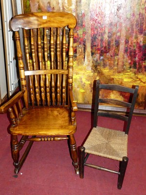 Lot 1310 - A 19th century stained fruitwood stickback...