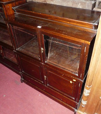 Lot 1324 - A 1930s mahogany two-tier stacking bookcase,...