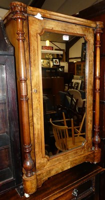 Lot 1326 - A mid-Victorian figured walnut single mirrored...