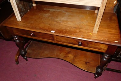 Lot 1330 - A mid-Victorian mahogany ledgeback two drawer...