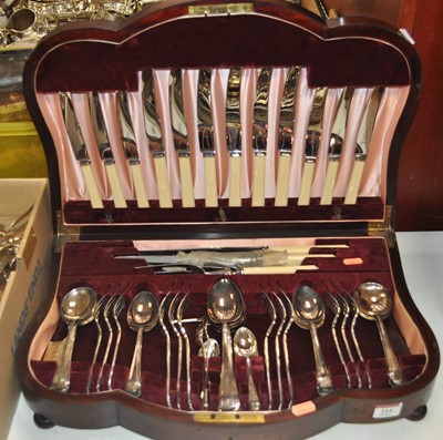 Lot 214 - A mid 20th century mahogany cased six place...