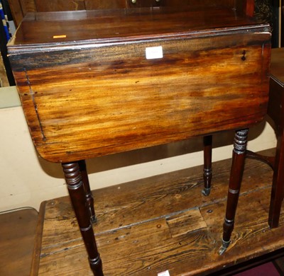 Lot 1359 - A Regency mahogany dropflap twin drawer work...