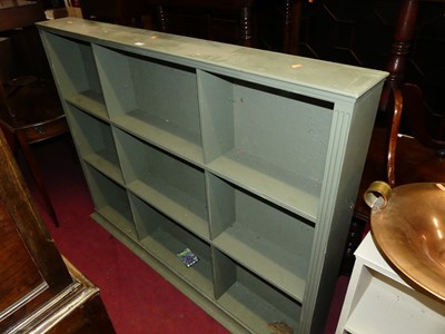 Lot 1365 - Two contemporary painted open wall shelves,...