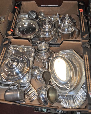 Lot 220 - Two boxes of miscellaneous metal wares to...