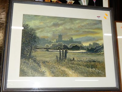 Lot 1011 - Broadwater - Ely, Queen of the Fens, acrylic,...