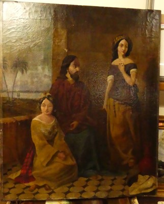 Lot 1015 - 19th century school - Biblical scene, oil on...