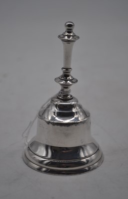 Lot 236 - A 20th century white metal table bell of...