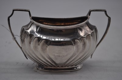 Lot 237 - A Geoge V silver twin handled sugar bowl of...