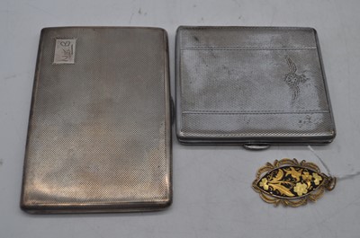 Lot 244 - A George VI silver pocket cigarette case of...
