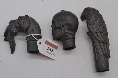 Lot 245 - A reproduction bronze alloy walking stick...