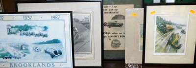 Lot 1031 - Assorted motoring interest prints, framed...