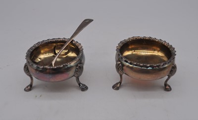 Lot 253 - A pair of early 19th century silver open salts...