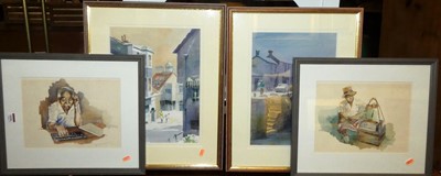 Lot 1036 - John Barton - Pair; Street scenes,...
