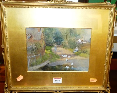 Lot 1052 - T Mackay (RBA) - Feeding the ducks,...
