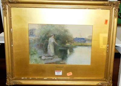 Lot 1053 - T Mackay RBA - Hunningham Ferry, watercolour,...