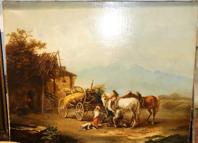 Lot 1060 - Continental School - Travellers with horses...
