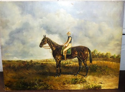 Lot 1063 - G Henry - Study of a prize racehorse with...