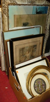 Lot 1087 - Assorted pictures and prints, to include...