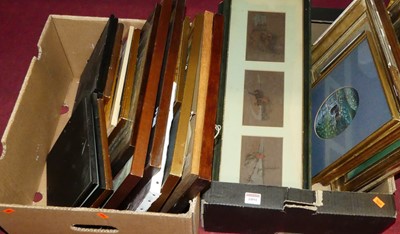 Lot 1091 - Two boxes of assorted pictures and prints,...