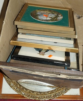 Lot 1094 - A box of assorted pictures and prints, wall...