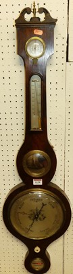 Lot 1138 - A Victorian rosewood five-dial wheel barometer,...