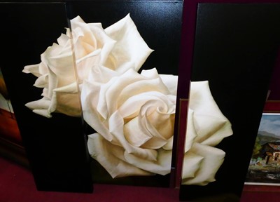 Lot 1114 - Deborah Bigeleisen - White rose, triptych...