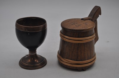 Lot 291 - A 19th century coconut cup having a copper...