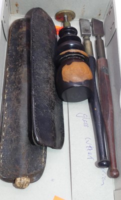 Lot 302 - A Victorian glass cutter, having a steel tip...