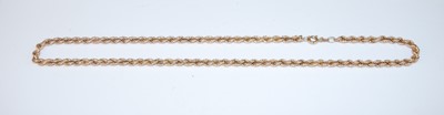 Lot 347 - A modern 9ct gold ropetwist necklace, 12.3g,...