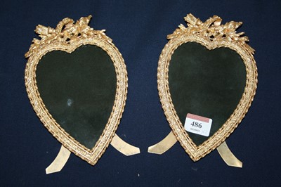 Lot 486 - A pair of reproduction gilt brass easel...